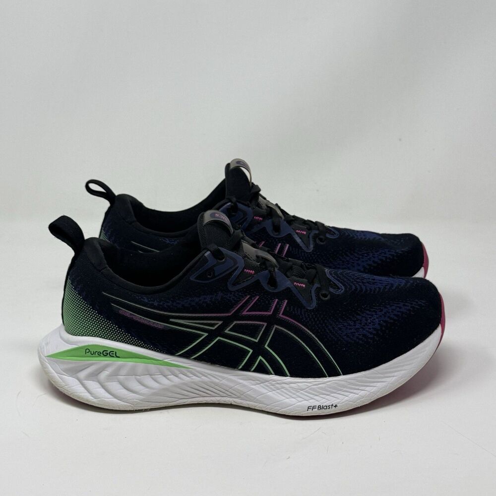 Asics Gel Cumulus 25 Sneakers Womens 11 Black Blue Running Shoes NO INSOLES